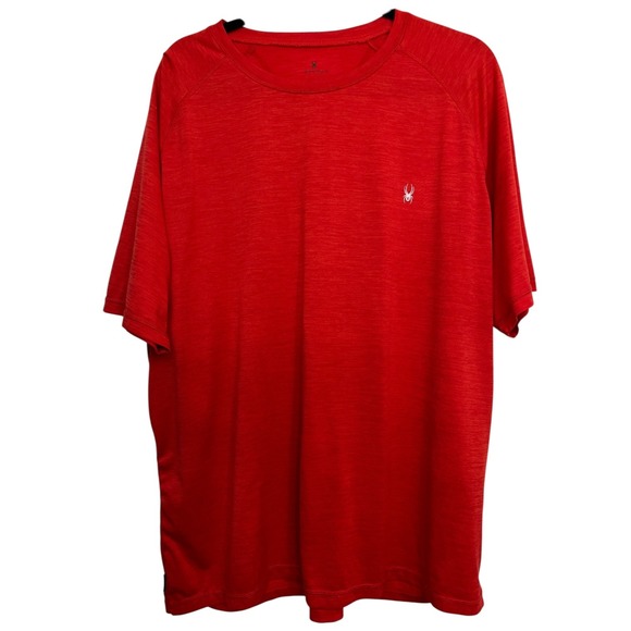 Spyder H20 Red Athletic T-Shirt XXL Moisture Wicking Performance Tee‎ Logo Back - Picture 1 of 7